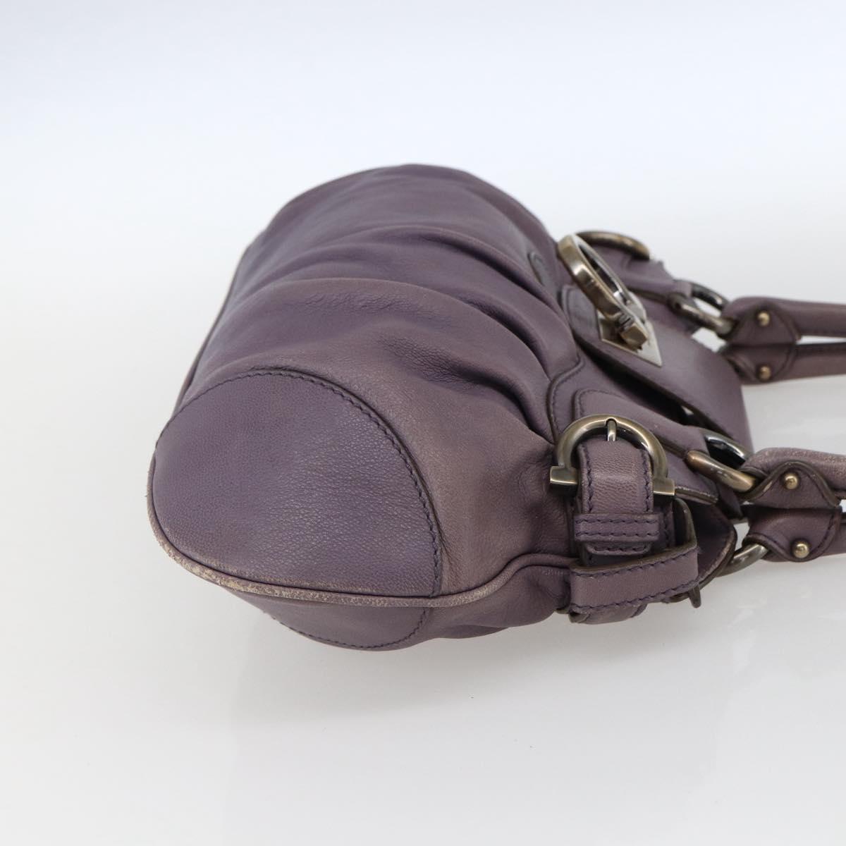 Salvatore Ferragamo Gancini Tote Bag Leather Purple Auth fm5151