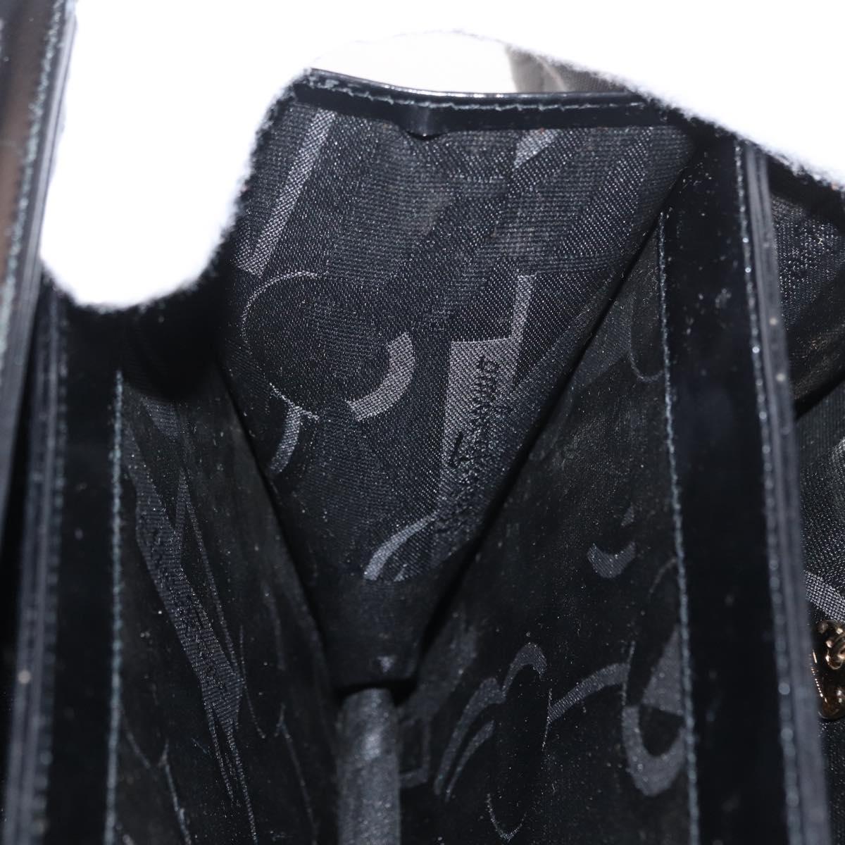 Salvatore Ferragamo Gancini Tote Bag Leather Black Gold Auth fm5152