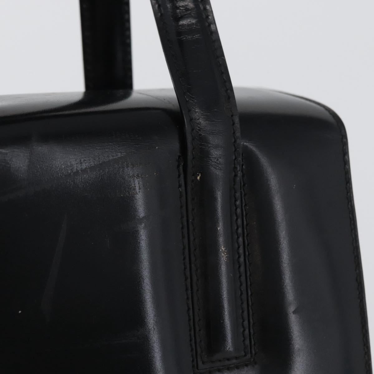 Salvatore Ferragamo Gancini Tote Bag Leather Black Gold Auth fm5152