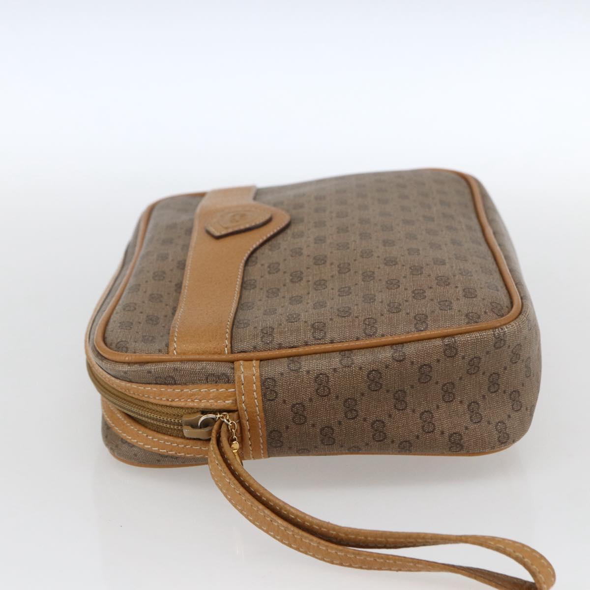 GUCCI Micro GG Supreme Clutch Bag PVC Beige Gold 014 58 0097 Auth fm5160