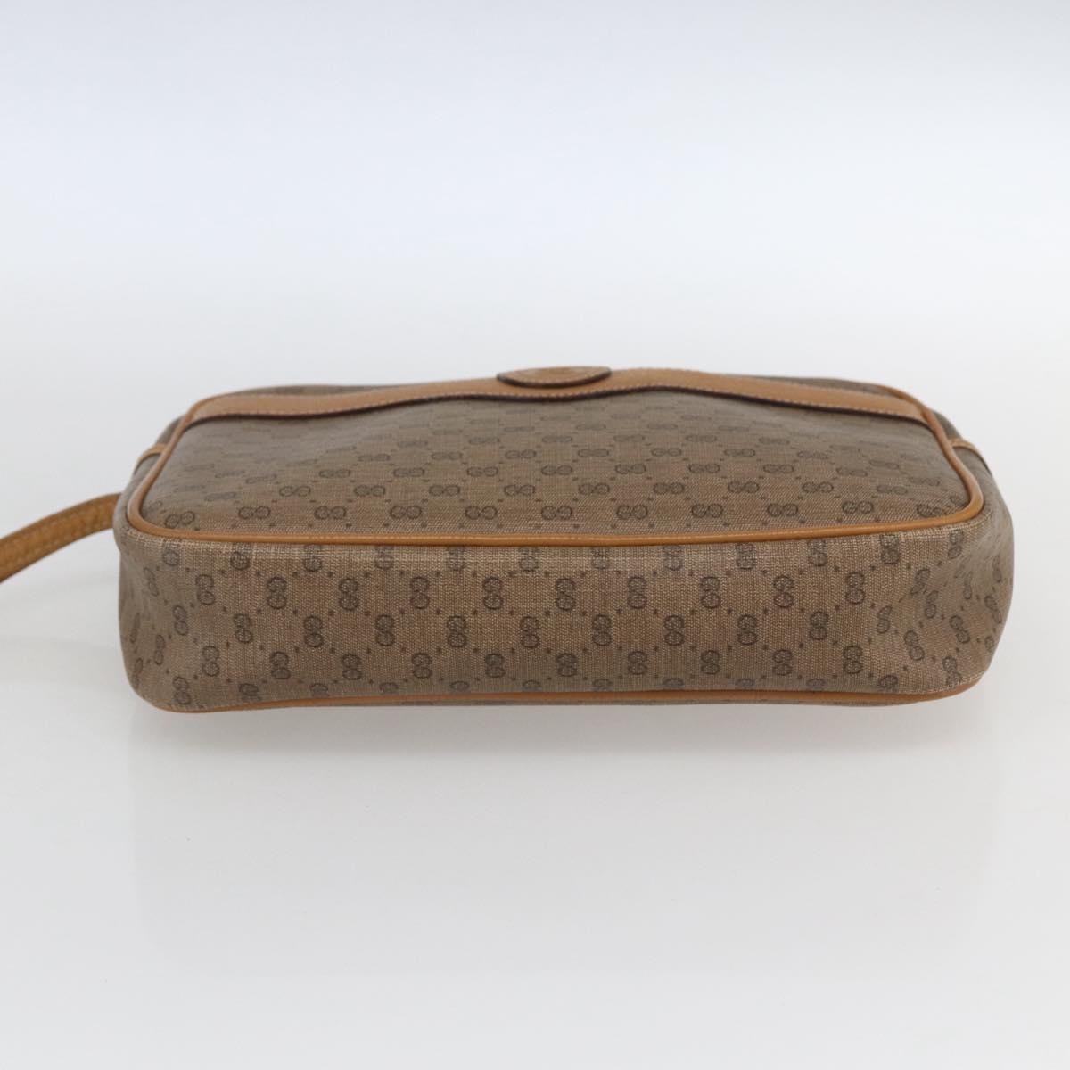 GUCCI Micro GG Supreme Clutch Bag PVC Beige Gold 014 58 0097 Auth fm5160