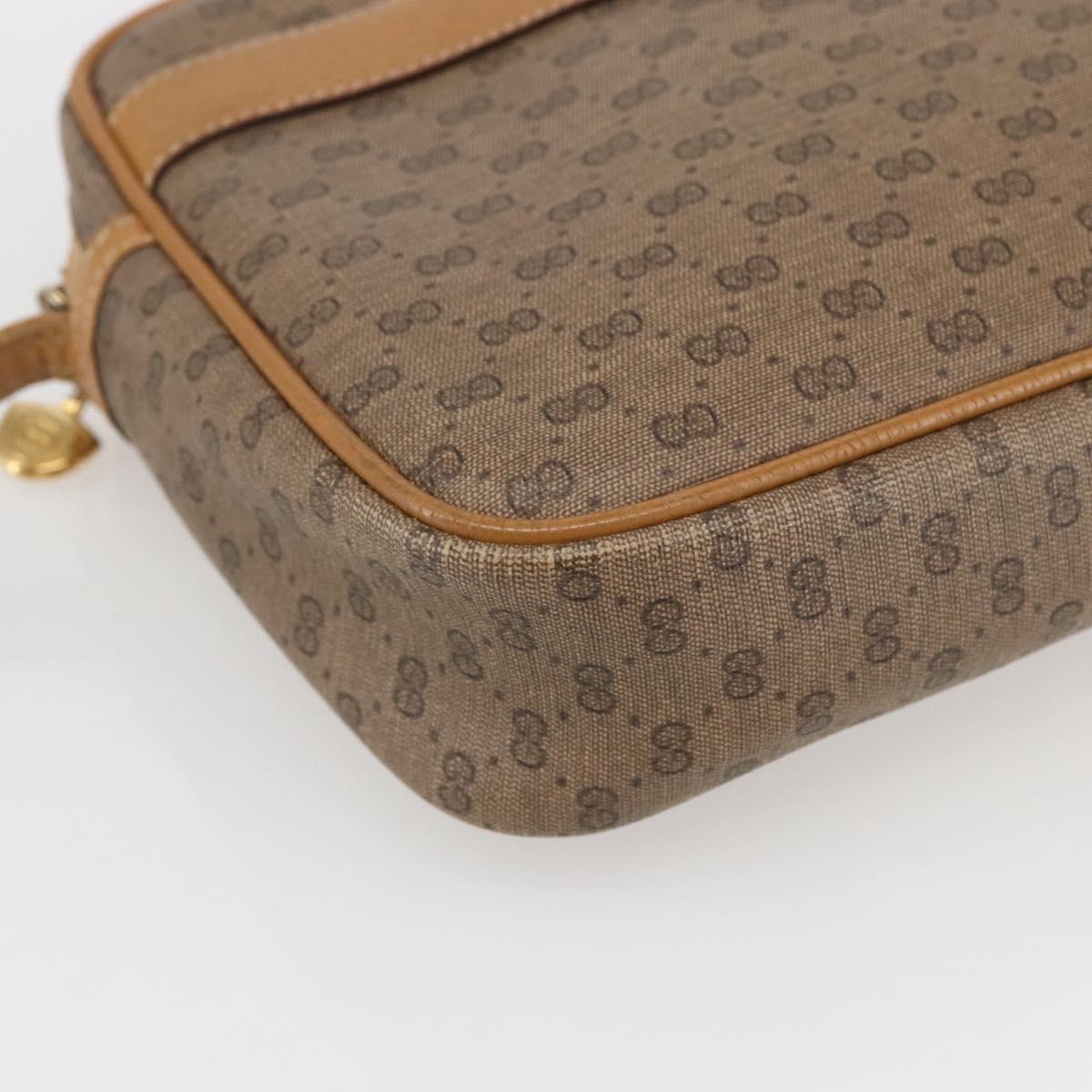 GUCCI Micro GG Supreme Clutch Bag PVC Beige Gold 014 58 0097 Auth fm5160