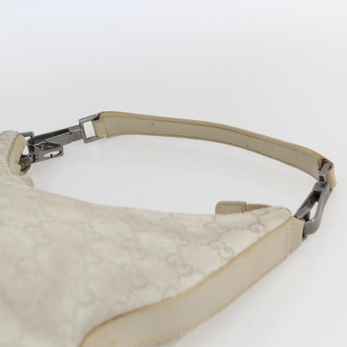 GUCCI GG Canvas Guccissima Bag Suede Light Beige Silver 000 0602 Auth fm5161