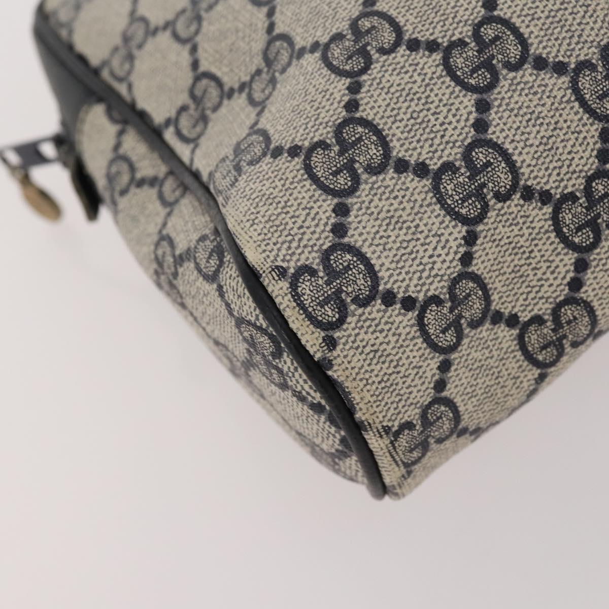 GUCCI GG Supreme GG Canvas Hand Bag PVC Canvas 2 Set Navy Beige Auth fm5165
