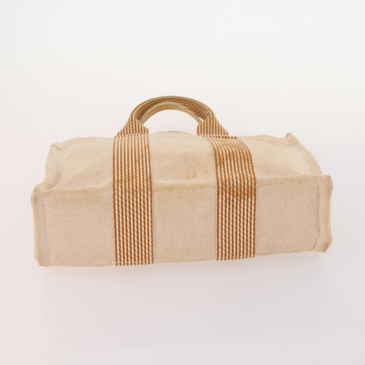 HERMES Fourre Tout Hand Bag Canvas 3 Set Orange Gray black Auth fm5167