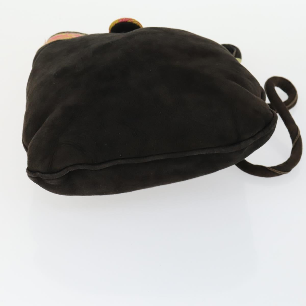 FENDI Zucchino Zucca Bag Nylon Leather PVC Canvas 2 Set Black Brown Auth fm5169