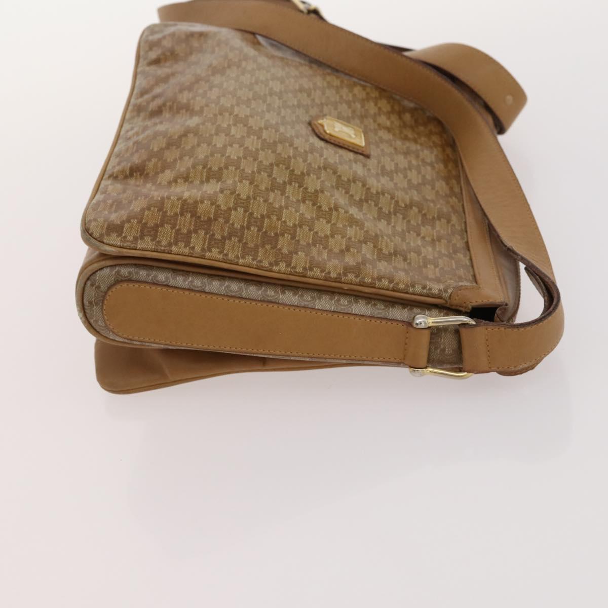 CELINE Macadam Canvas Bag PVC Leather 3 Set Brown Beige Navy Auth fm5170