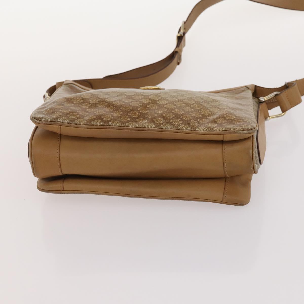 CELINE Macadam Canvas Bag PVC Leather 3 Set Brown Beige Navy Auth fm5170