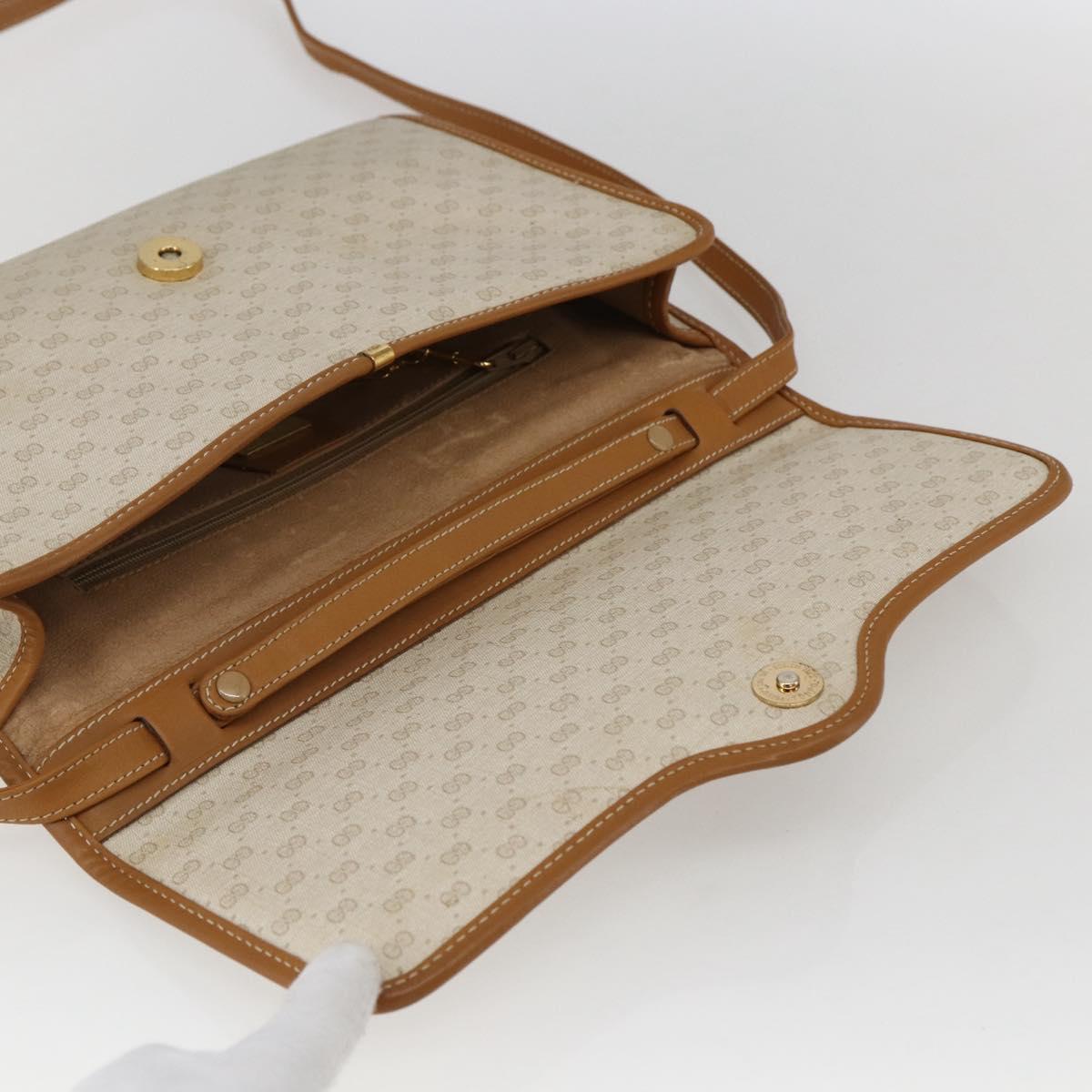GUCCI Micro GG Supreme Bag PVC Light Beige Gold 004 106 0146 Auth fm5178
