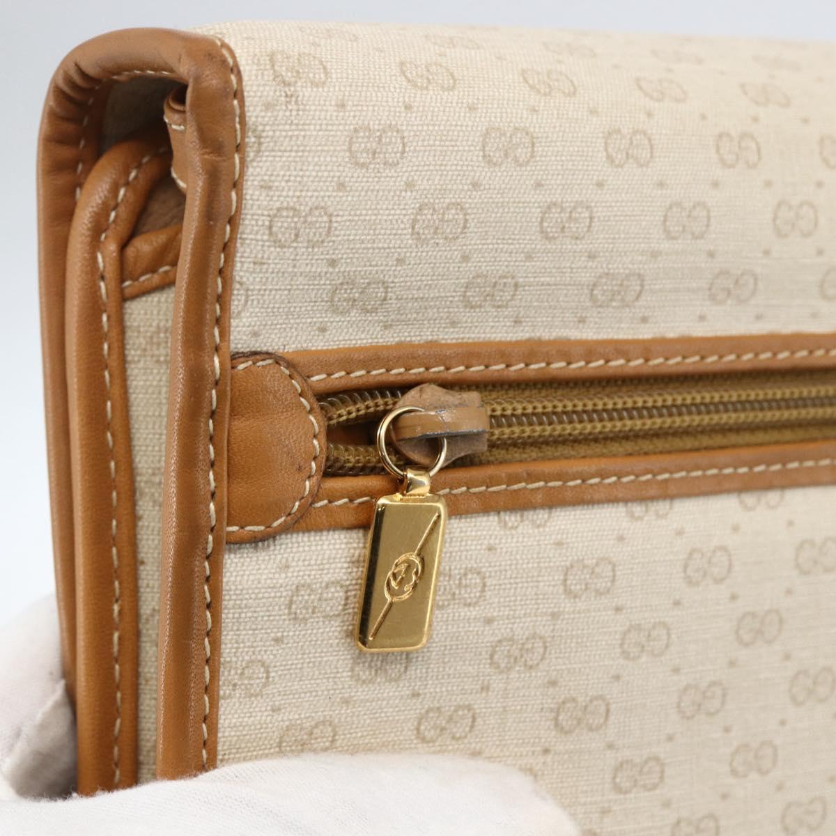 GUCCI Micro GG Supreme Bag PVC Light Beige Gold 004 106 0146 Auth fm5178