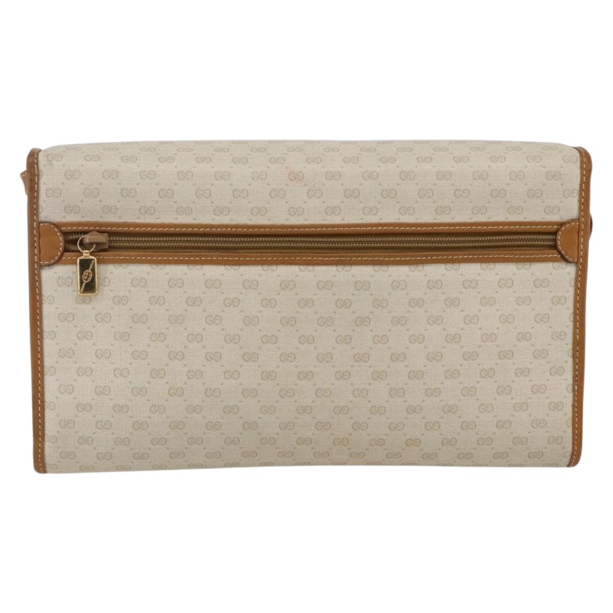 GUCCI Micro GG Supreme Bag PVC Light Beige Gold 004 106 0146 Auth fm5178