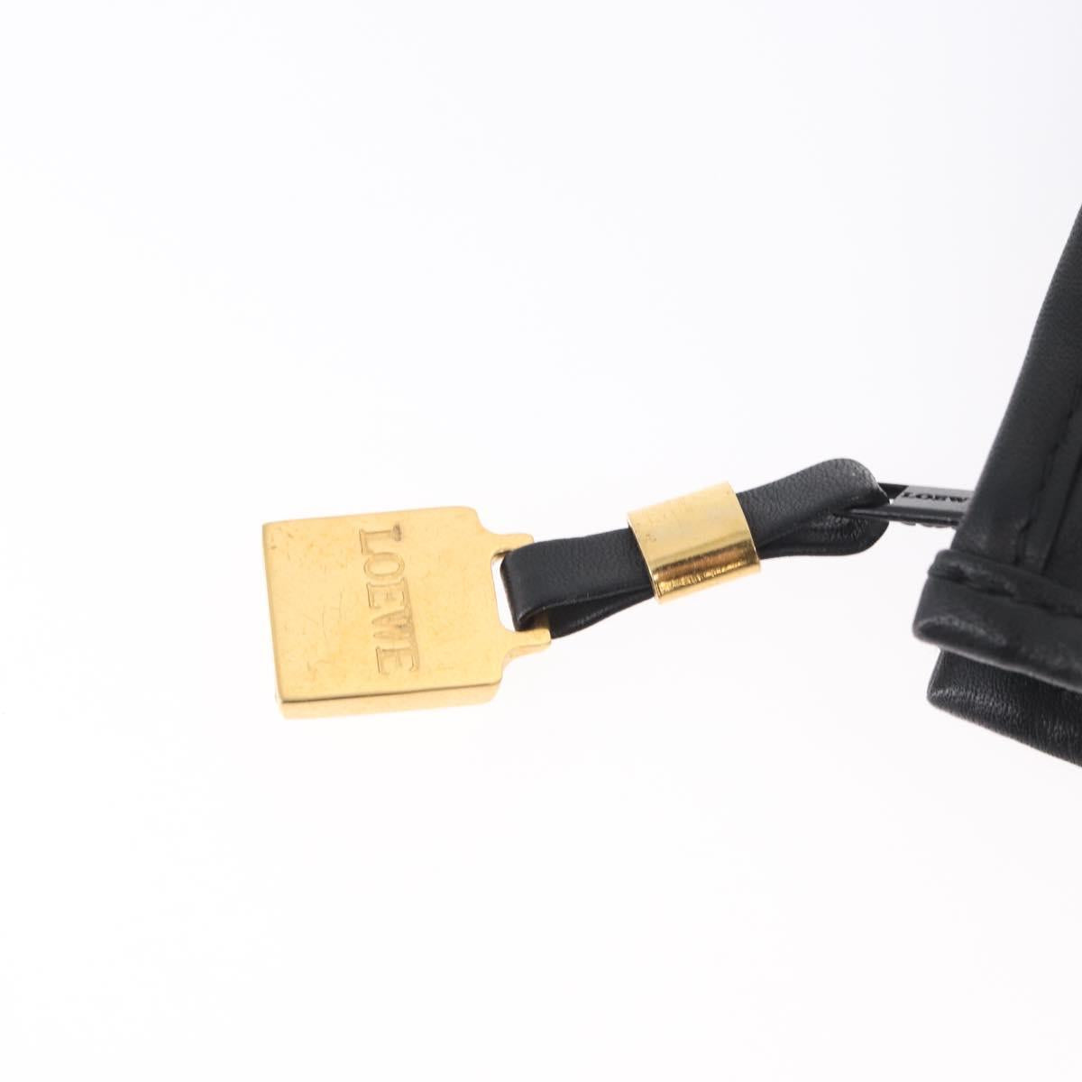 LOEWE Anagram Clutch Bag Leather Black Gold Auth fm5182