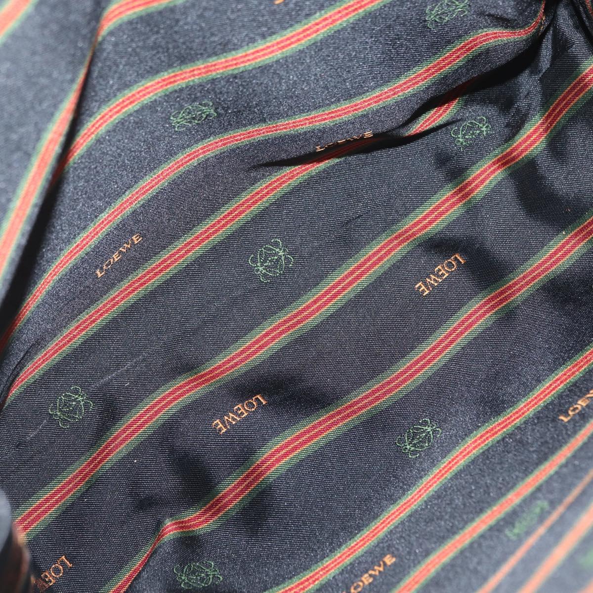 LOEWE Anagram Clutch Bag Leather Black Gold Auth fm5182