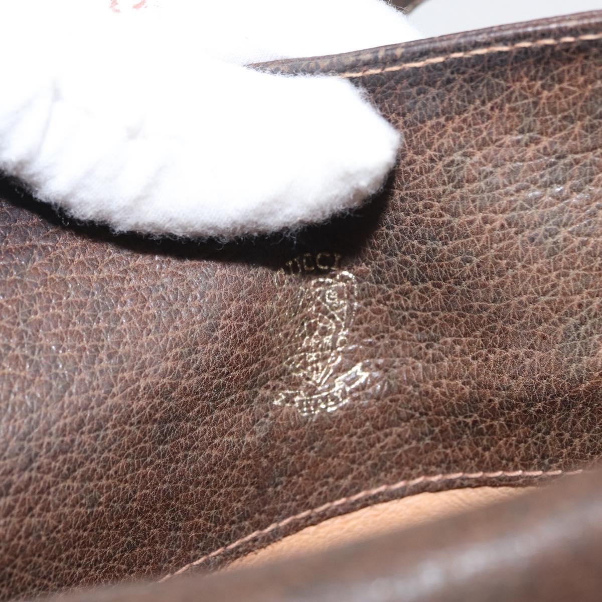 GUCCI GG Supreme Web Sherry Line Shoulder Bag PVC Beige Gold Auth fm5183