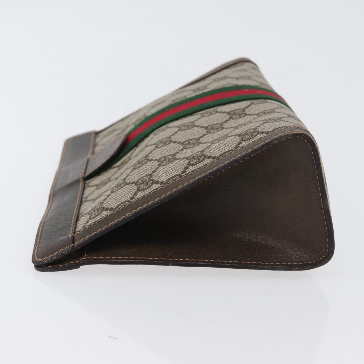 GUCCI GG Supreme Web Sherry Line Clutch Bag PVC Beige Red 010 378 Auth fm5184