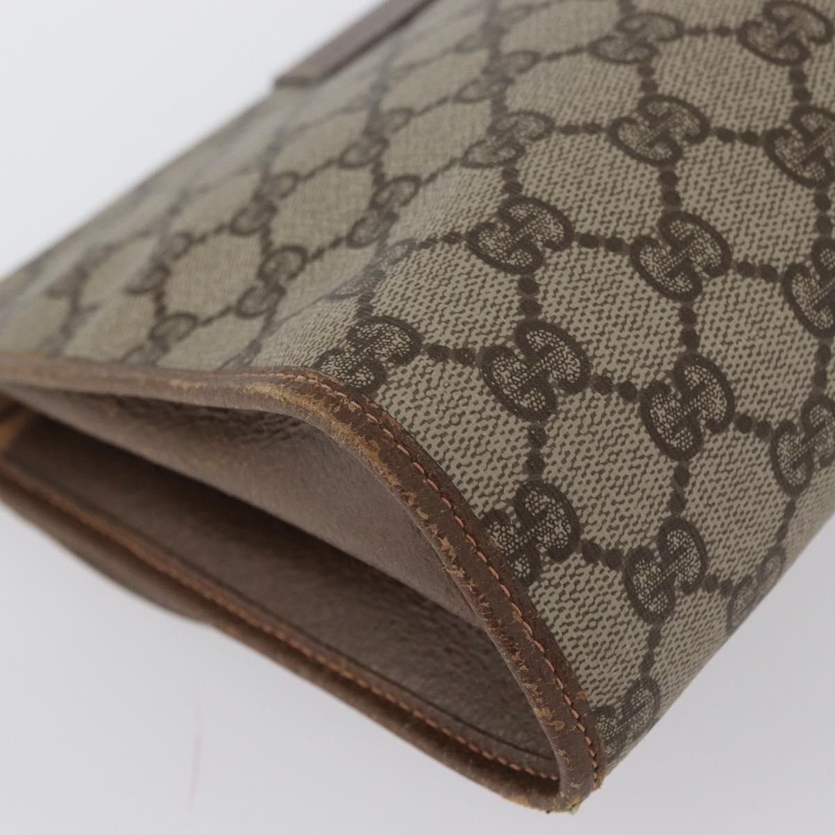 GUCCI GG Supreme Web Sherry Line Clutch Bag PVC Beige 156 01 031 Auth fm5185