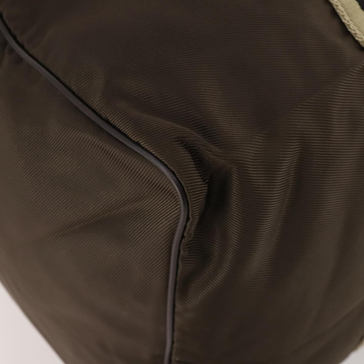 GUCCI Sherry Line Boston Bag Nylon Brown Silver 012 8657 Auth fm5186