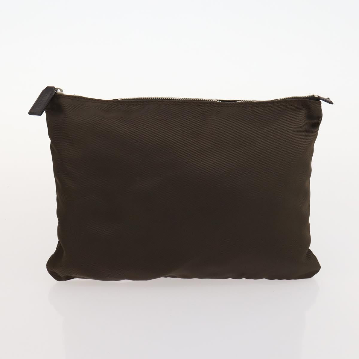 GUCCI Sherry Line Boston Bag Nylon Brown Silver 012 8657 Auth fm5186