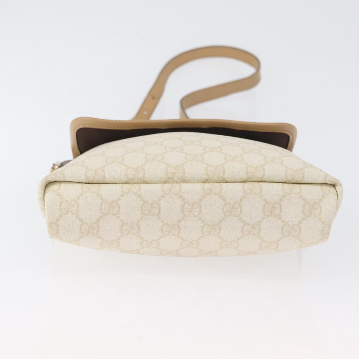 GUCCI GG Supreme Shoulder Bag PVC Ivory Gold 223666 Auth fm5187