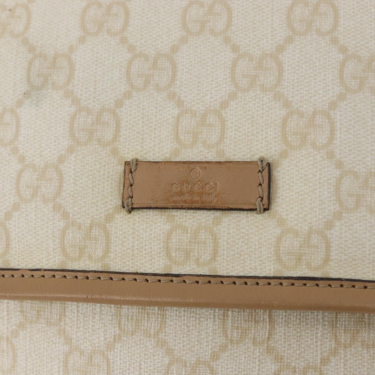 GUCCI GG Supreme Shoulder Bag PVC Ivory Gold 223666 Auth fm5187