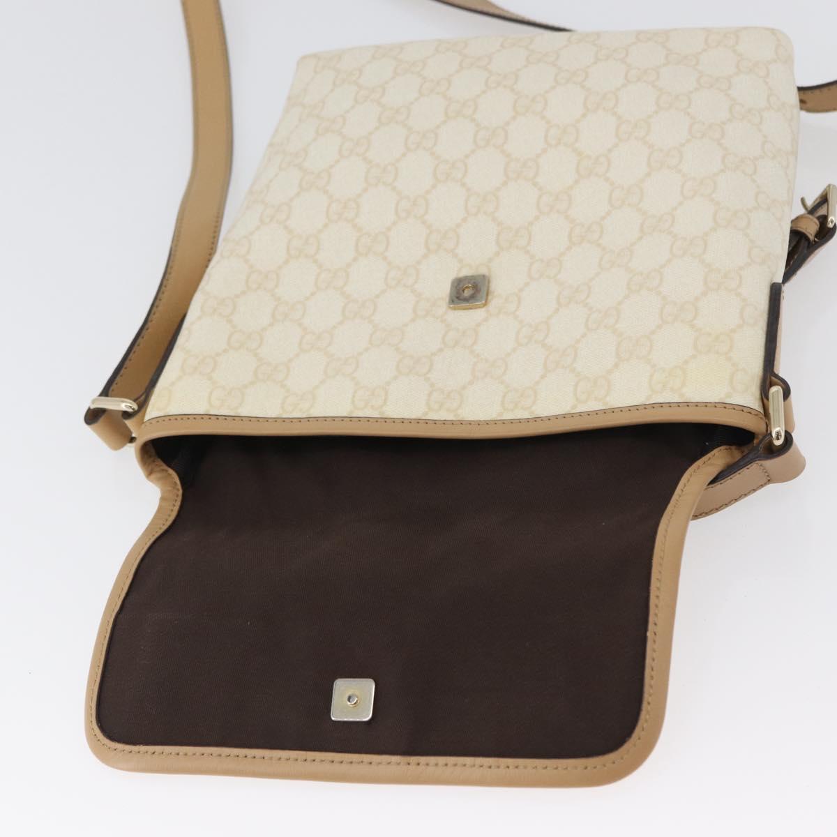 GUCCI GG Supreme Shoulder Bag PVC Ivory Gold 223666 Auth fm5187