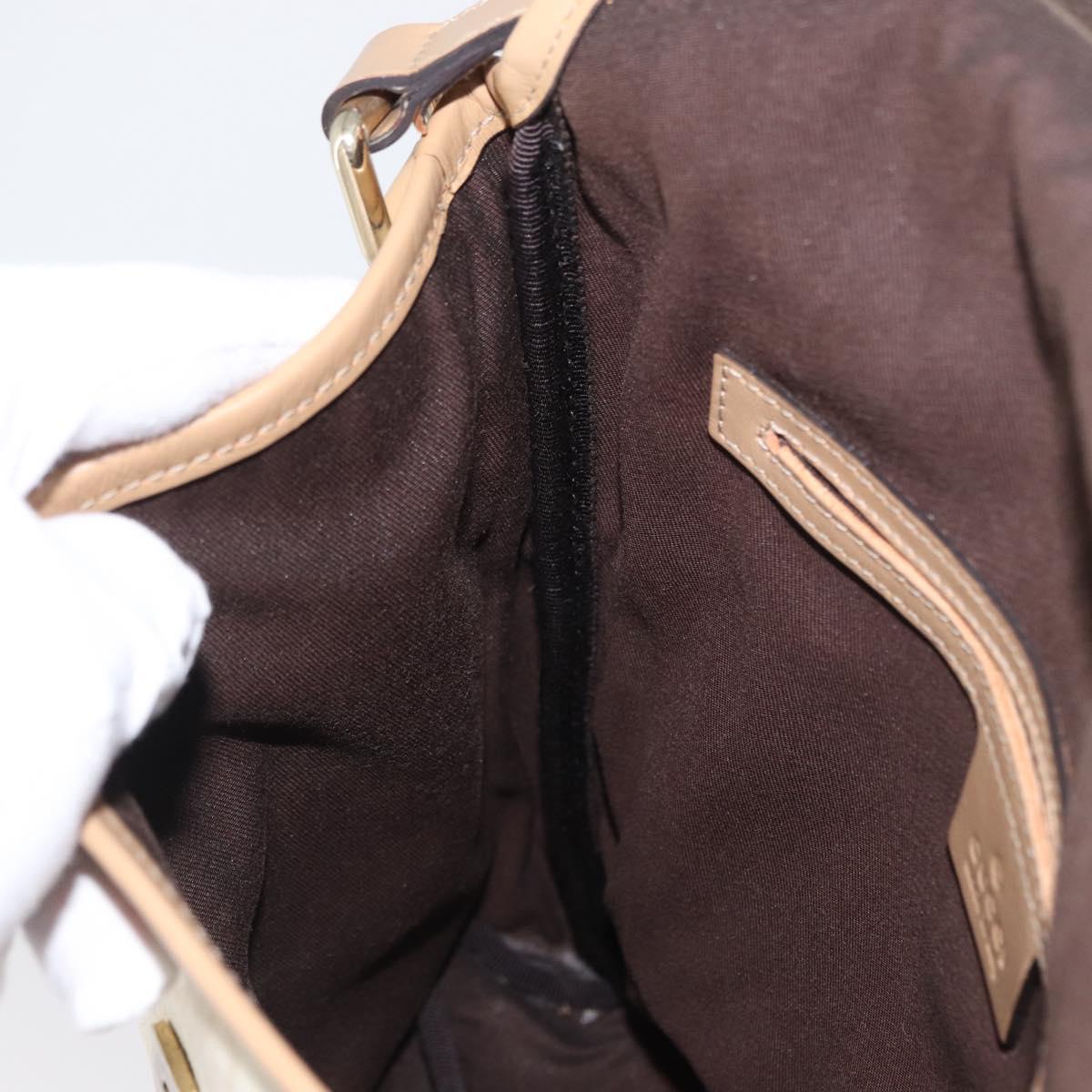 GUCCI GG Supreme Shoulder Bag PVC Ivory Gold 223666 Auth fm5187