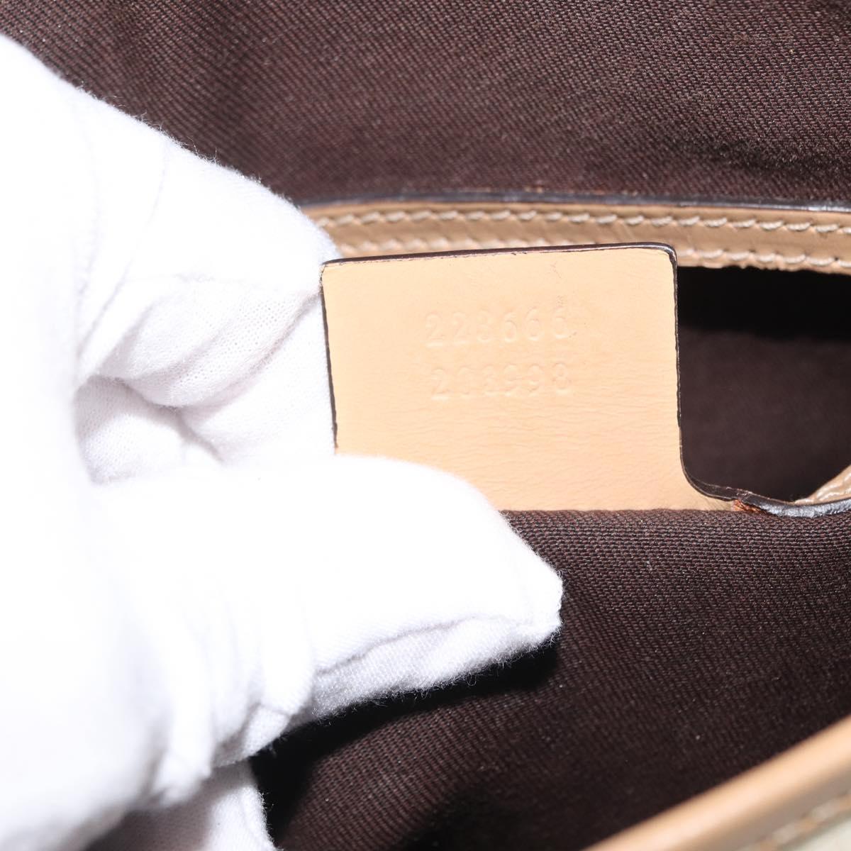 GUCCI GG Supreme Shoulder Bag PVC Ivory Gold 223666 Auth fm5187