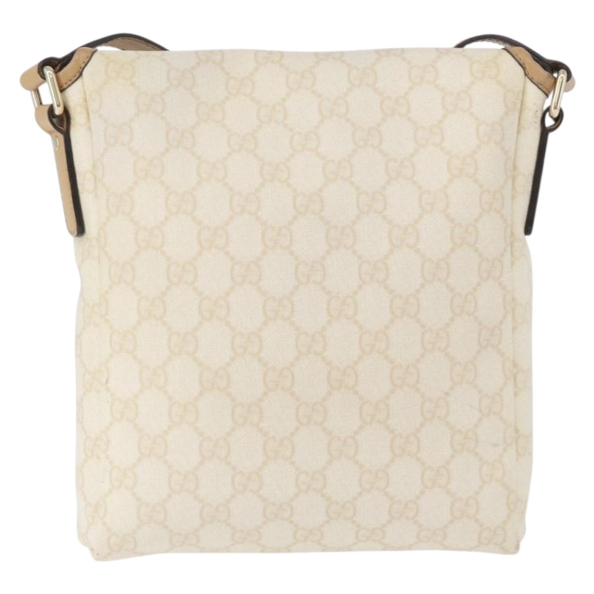 GUCCI GG Supreme Shoulder Bag PVC Ivory Gold 223666 Auth fm5187