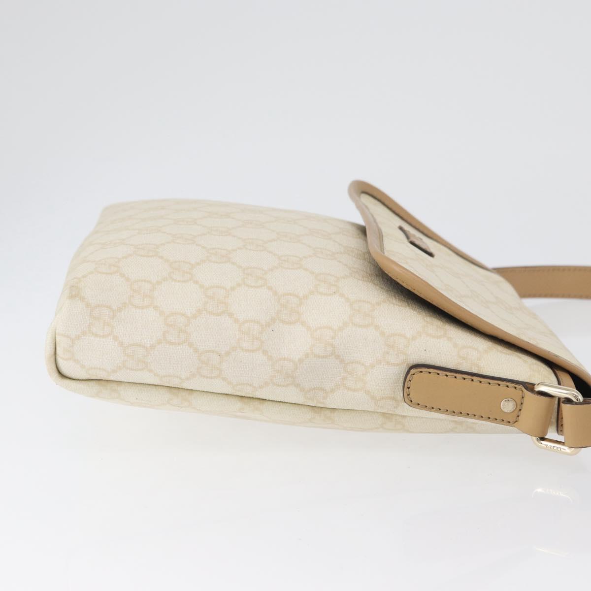 GUCCI GG Supreme Shoulder Bag PVC Ivory Gold 223666 Auth fm5187