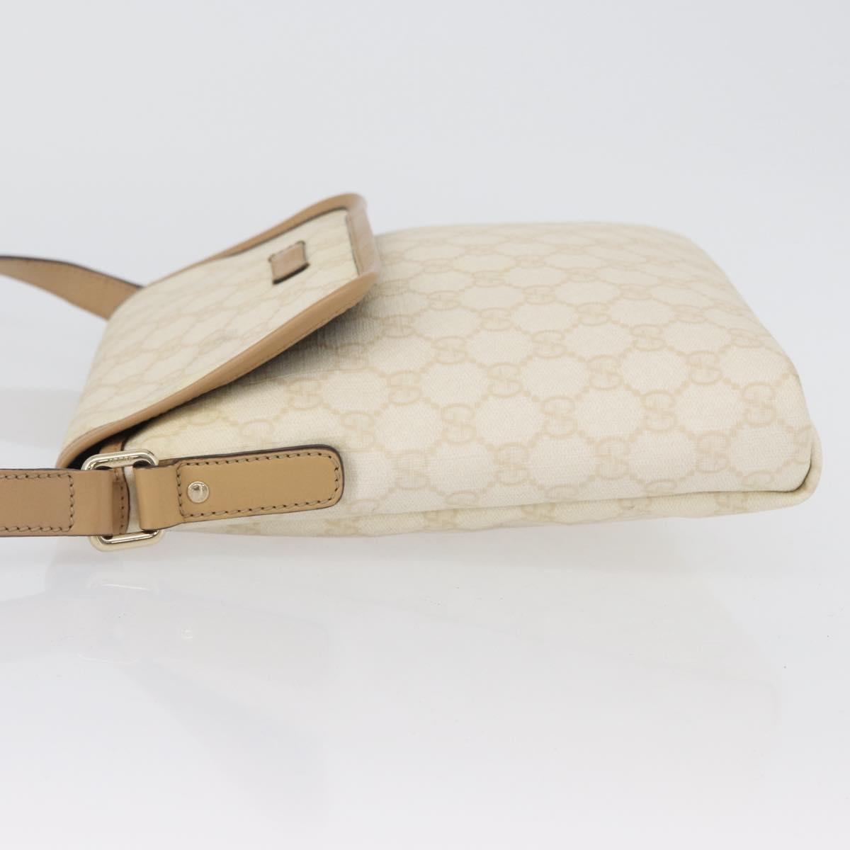 GUCCI GG Supreme Shoulder Bag PVC Ivory Gold 223666 Auth fm5187