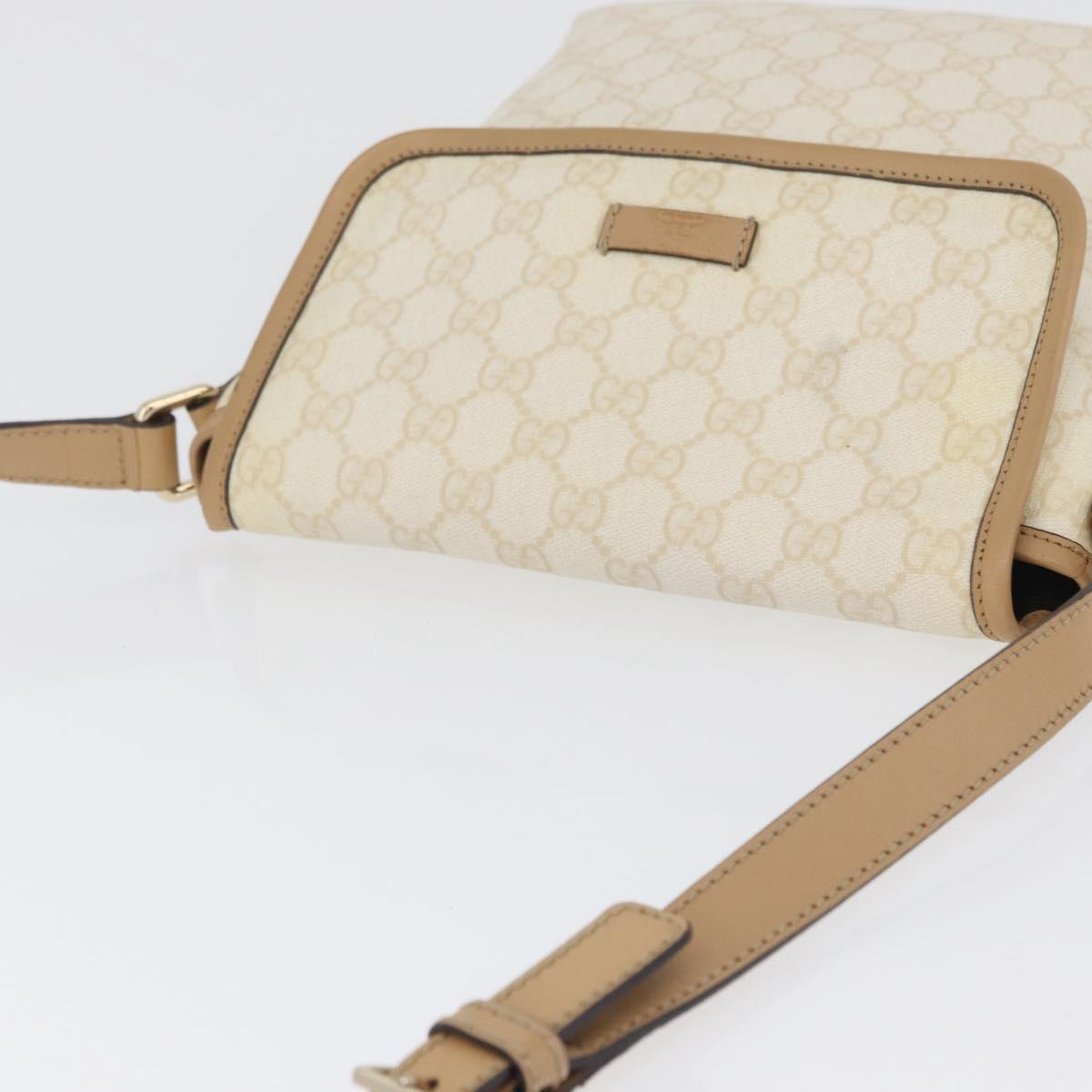 GUCCI GG Supreme Shoulder Bag PVC Ivory Gold 223666 Auth fm5187