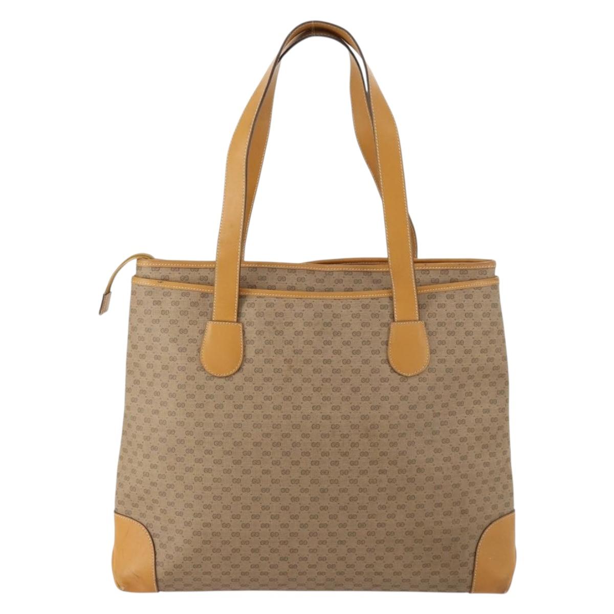 GUCCI GG Supreme Tote Bag PVC Beige Gold 002 123 0172 Auth fm5188