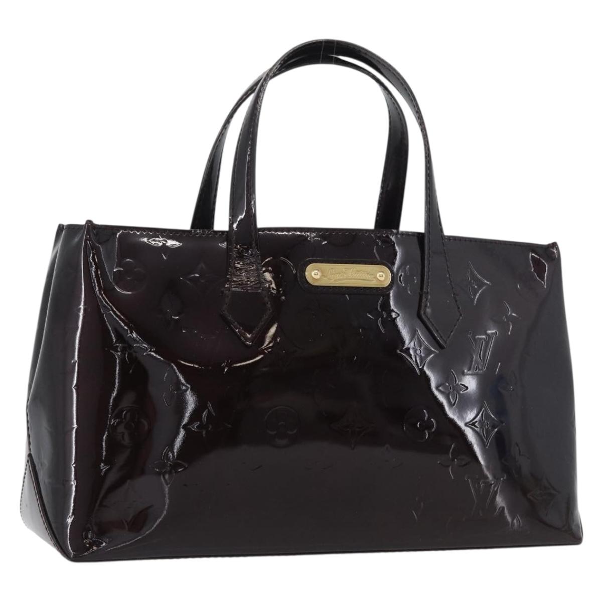 LOUIS VUITTON Monogram Vernis Wilshire PM Bag Amarante M93641 LV Auth fm5203