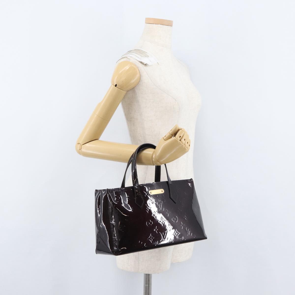 LOUIS VUITTON Monogram Vernis Wilshire PM Bag Amarante M93641 LV Auth fm5203