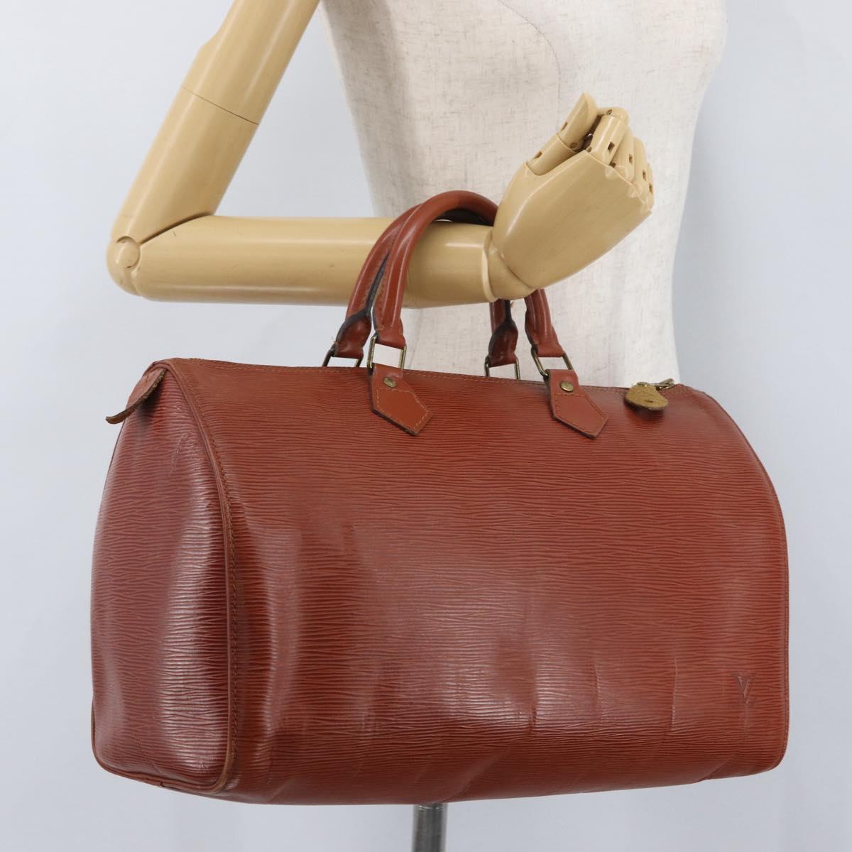 LOUIS VUITTON Epi Speedy 35 Hand Bag Brown Kenya M42993 LV Auth fm5204