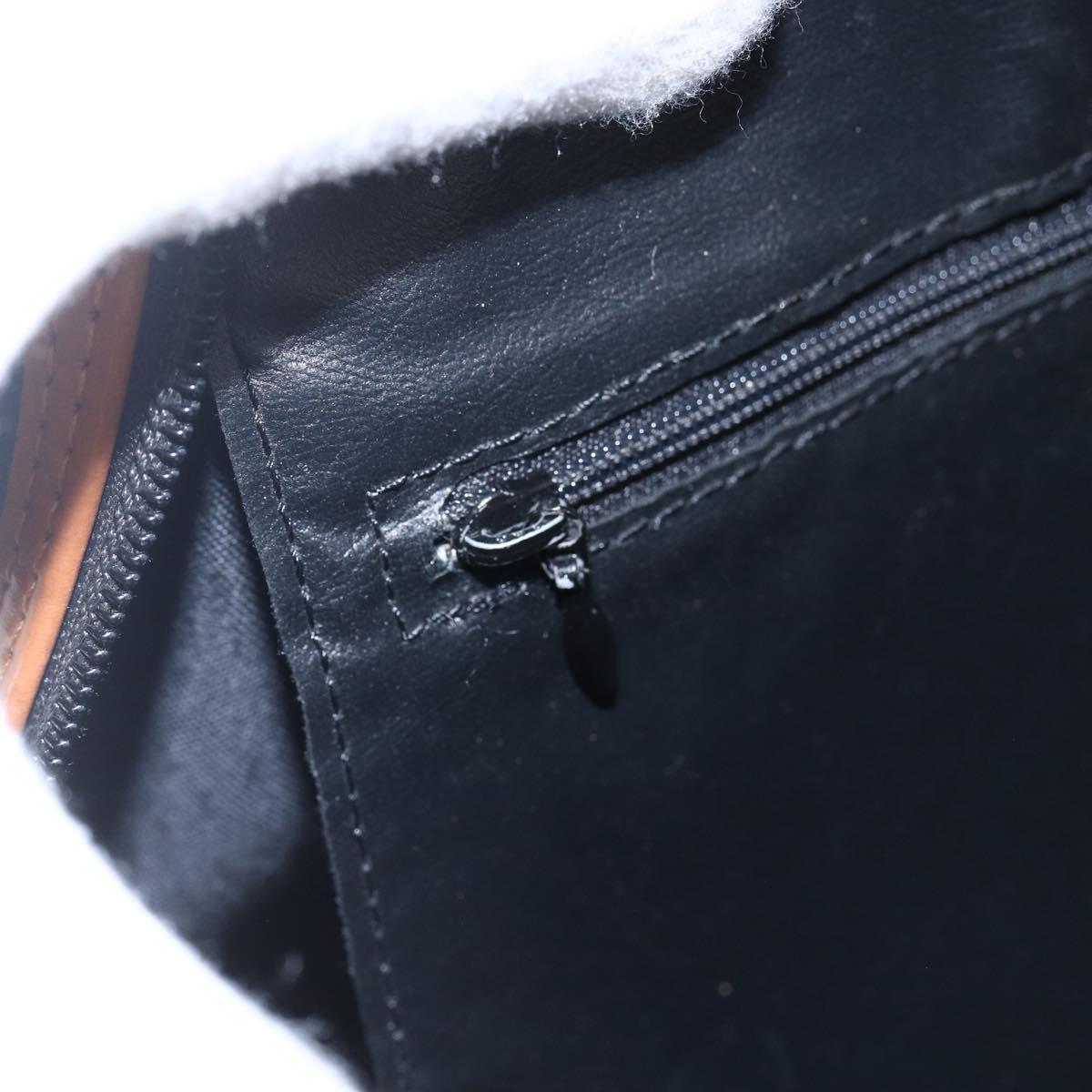 SAINT LAURENT Hand Bag PVC Black Gold Auth fm5207