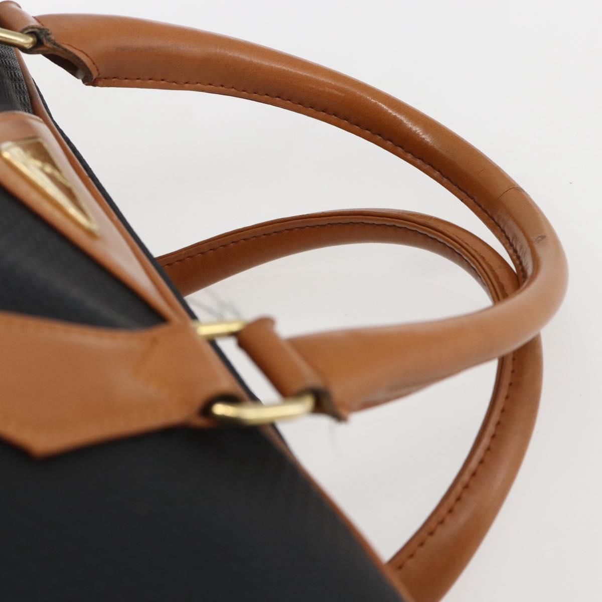 SAINT LAURENT Hand Bag PVC Black Gold Auth fm5207