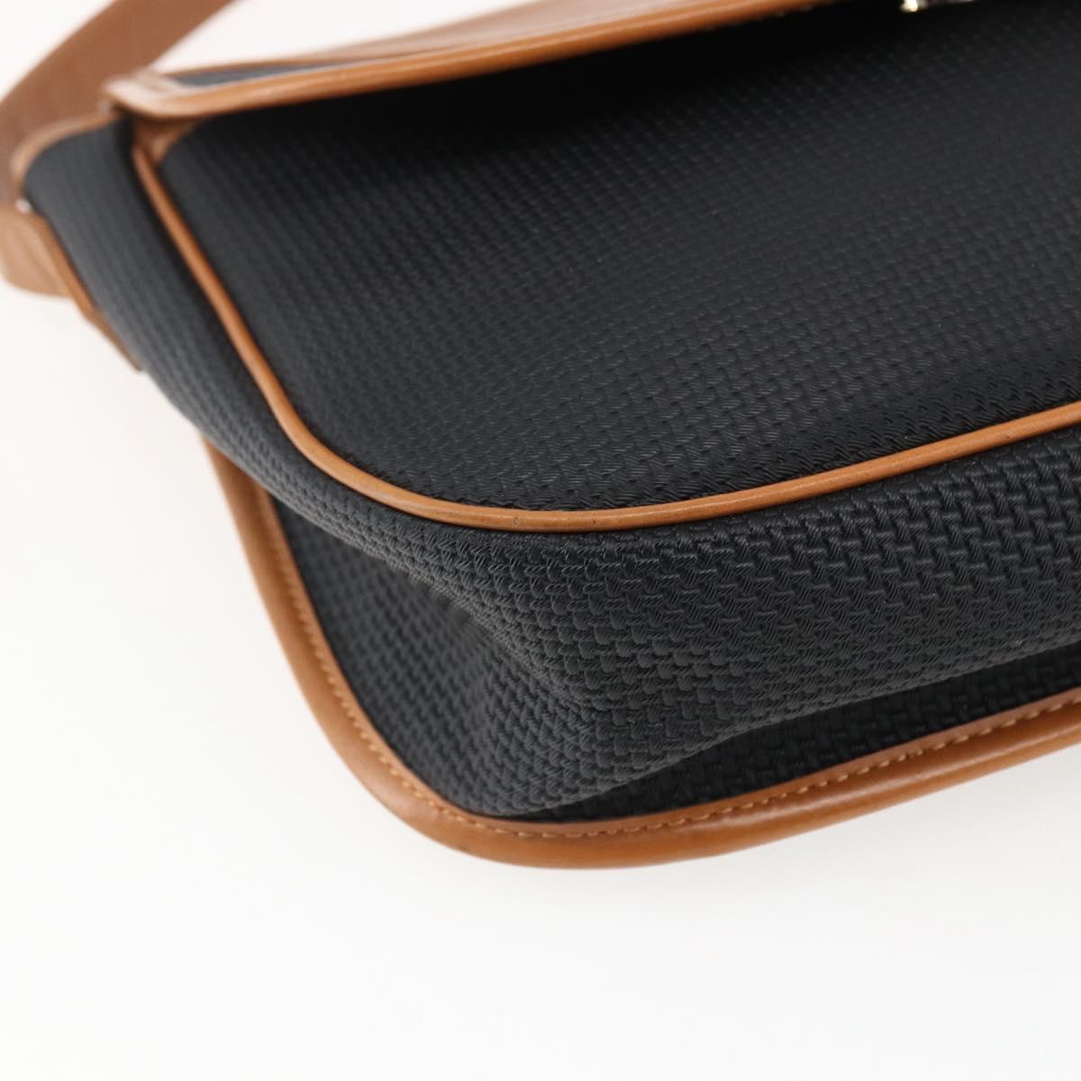 SAINT LAURENT Shoulder Bag PVC Black Gold Auth fm5208