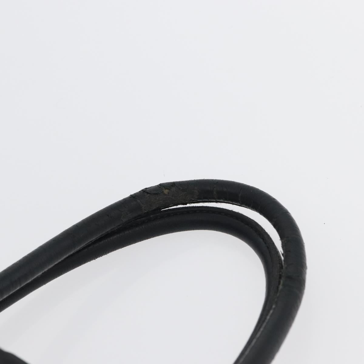 PRADA Hand Bag Nylon Black Gold Auth fm5210