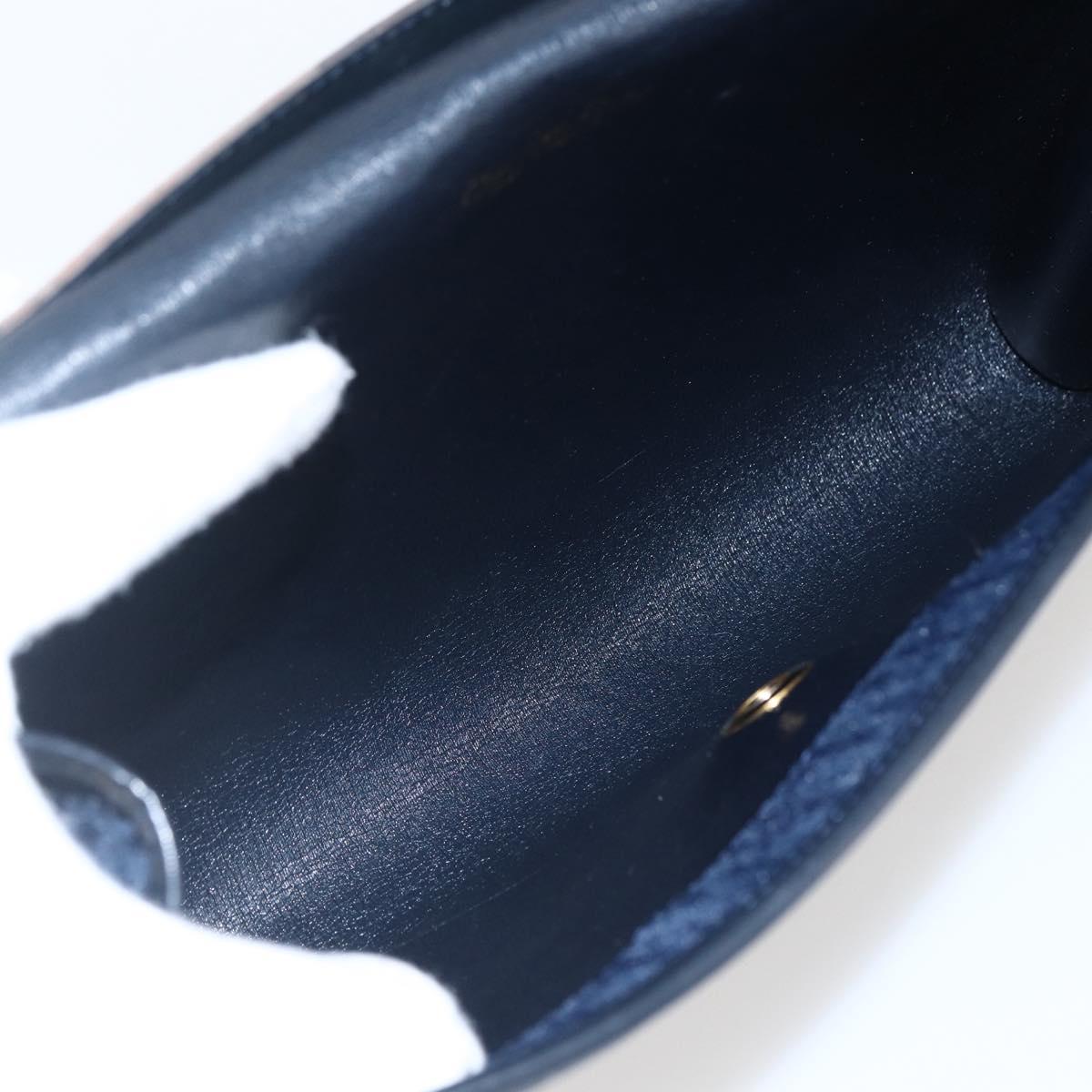 Christian Dior Trotter Canvas Chain Shoulder Bag Navy Gold Auth fm5213