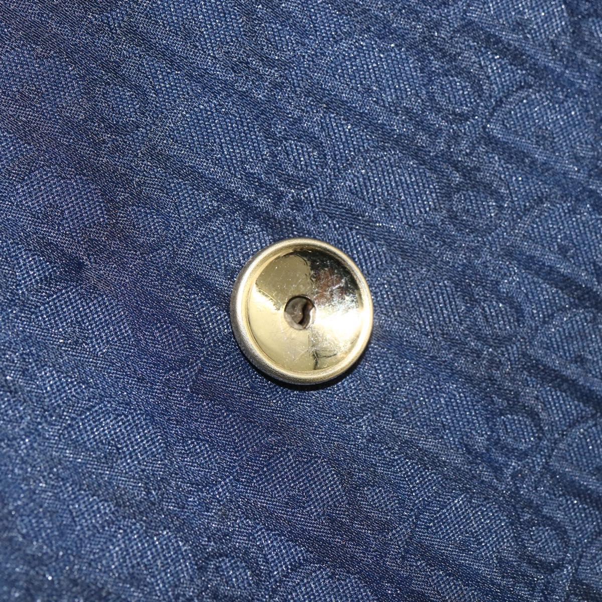 Christian Dior Trotter Canvas Chain Shoulder Bag Navy Gold Auth fm5213