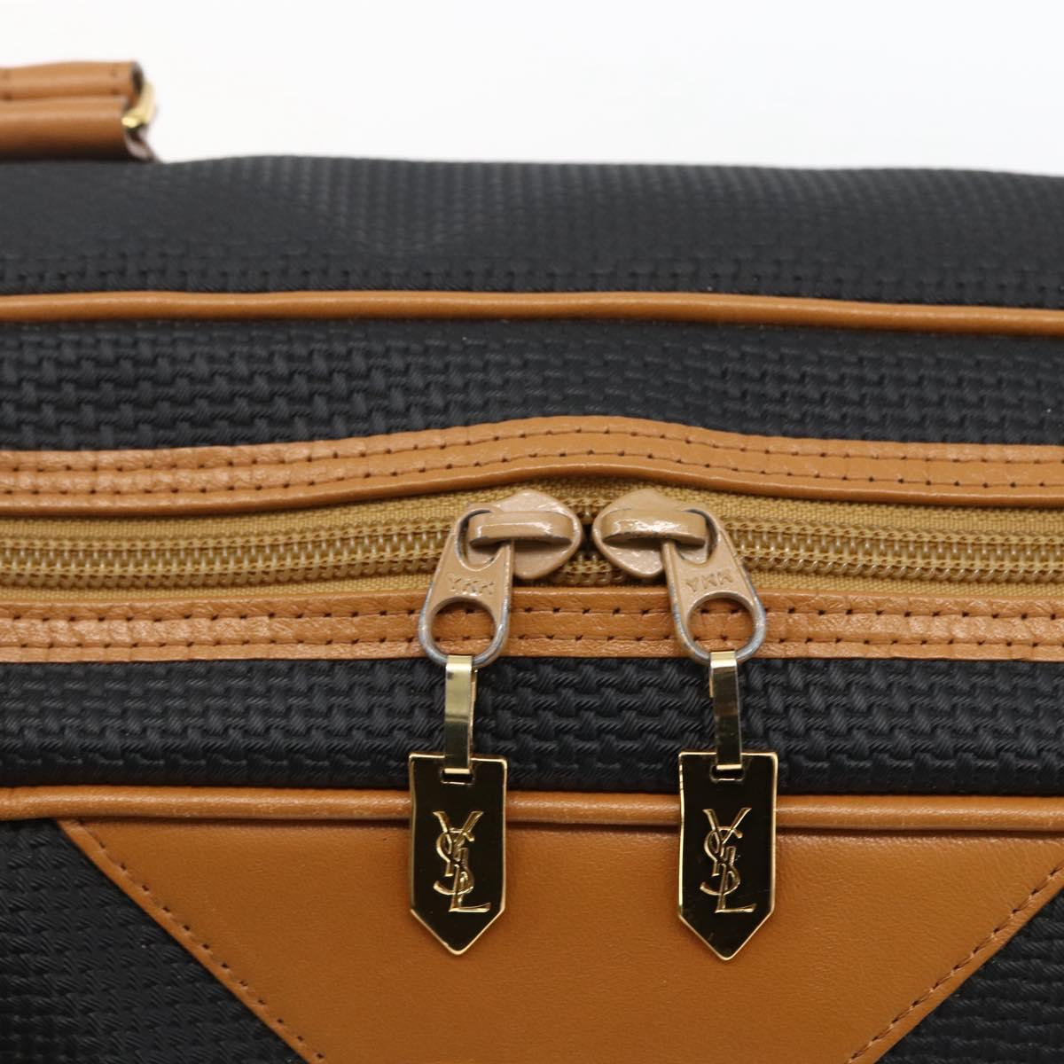 SAINT LAURENT Hand Bag PVC Black Gold Auth fm5215