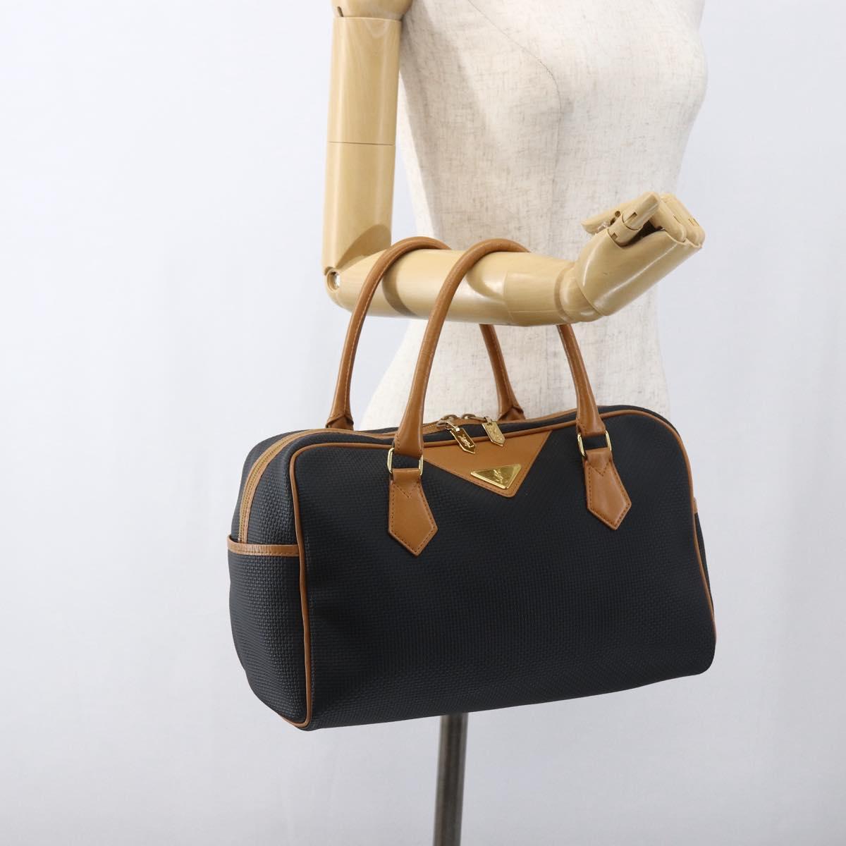 SAINT LAURENT Hand Bag PVC Black Gold Auth fm5215