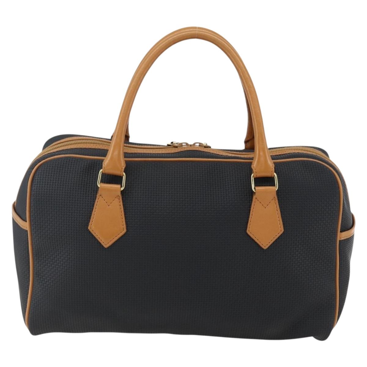 SAINT LAURENT Hand Bag PVC Black Gold Auth fm5215