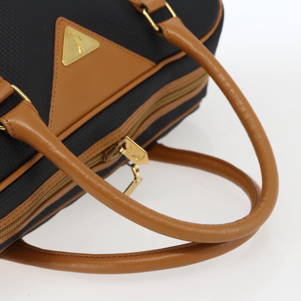 SAINT LAURENT Hand Bag PVC Black Gold Auth fm5215