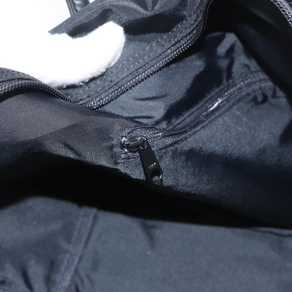 Burberrys Nova Check Blue Label Hand Bag Nylon Black Silver Auth fm5217