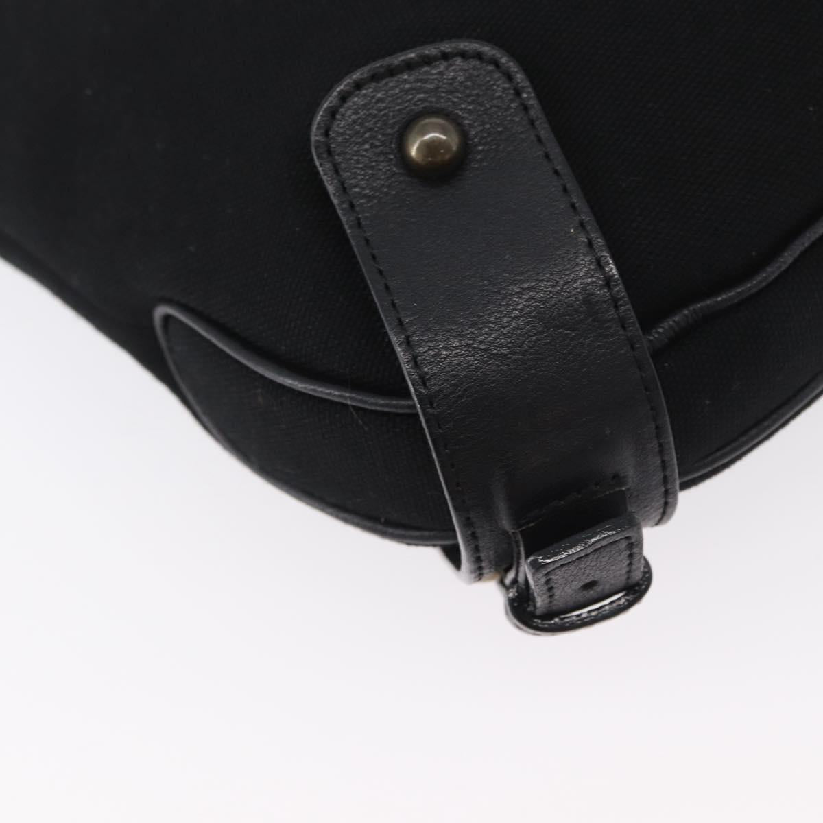 BURBERRY Shoulder Bag Canvas Leather Black Auth fm5219