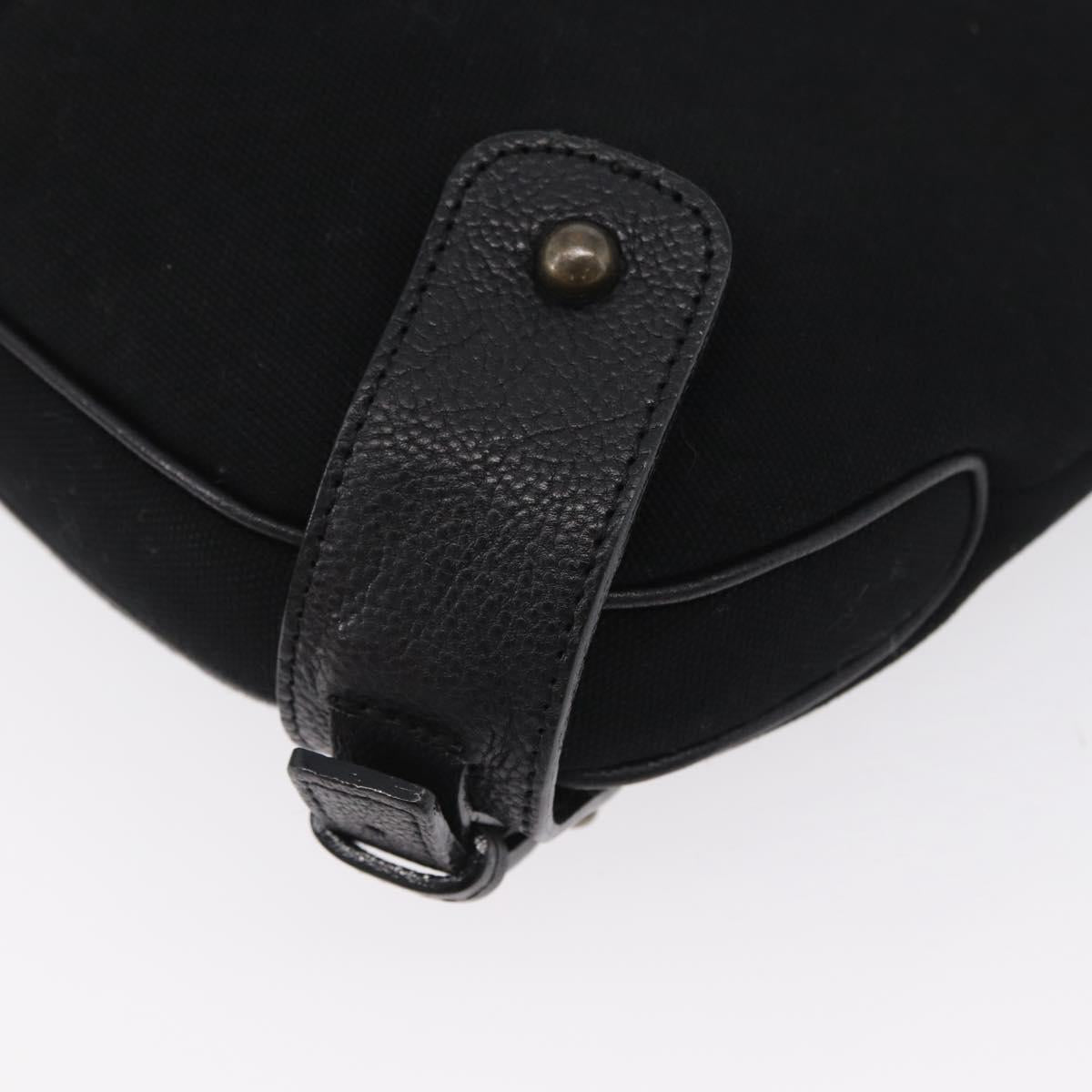 BURBERRY Shoulder Bag Canvas Leather Black Auth fm5219