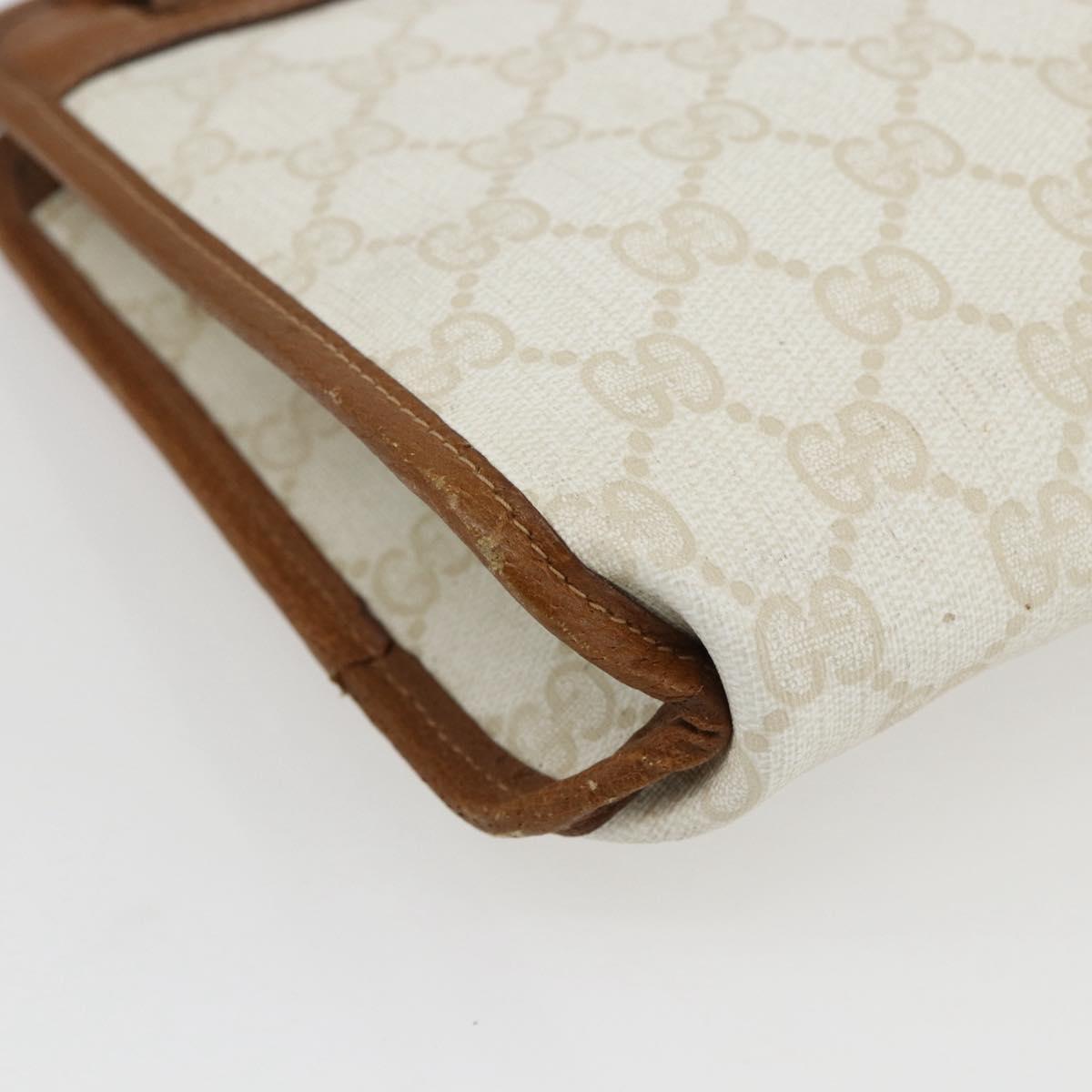 GUCCI GG Supreme Clutch Bag PVC Leather Ivory Gold 41 01 037 Auth fm5228