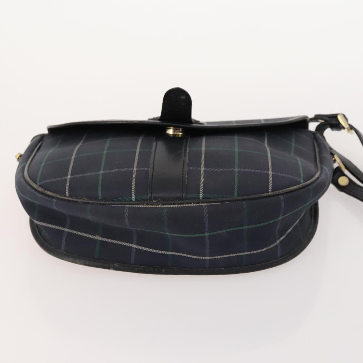 Burberrys Nova Check Bag Canvas Leather 5 Set Black Navy beige Auth fm5230